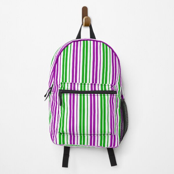Item preview, Green Purple Stripes On White Pattern Design designed and sold by PatternTitan.