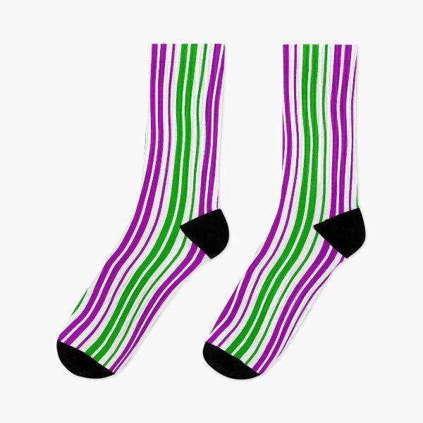 Item preview,  Green Purple Stripes On White Pattern Design  designed and sold by PatternTitan.