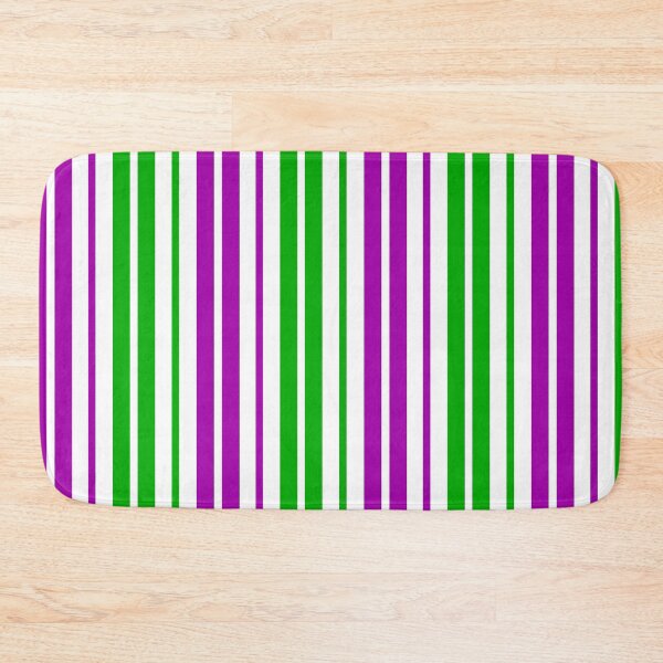 Item preview,  Green Purple Stripes On White Pattern Design  designed and sold by PatternTitan.