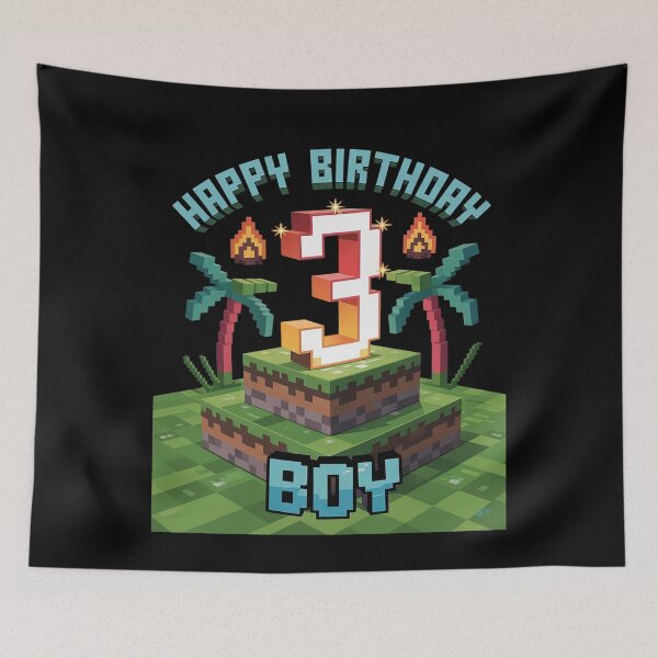 Item preview, Fun 3rd Birthday Pixel Art Video Game 3 Year Old Bday Boys  designed and sold by FadeOfThrone.