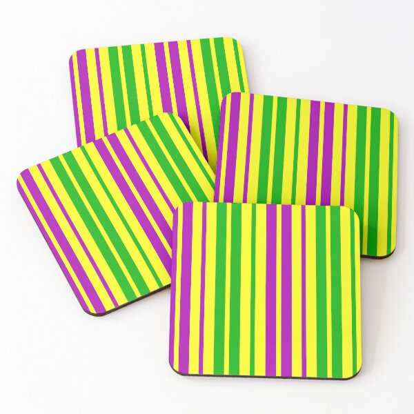 Item preview, Green Purple Stripes On Yellow Pattern Design  designed and sold by PatternTitan.