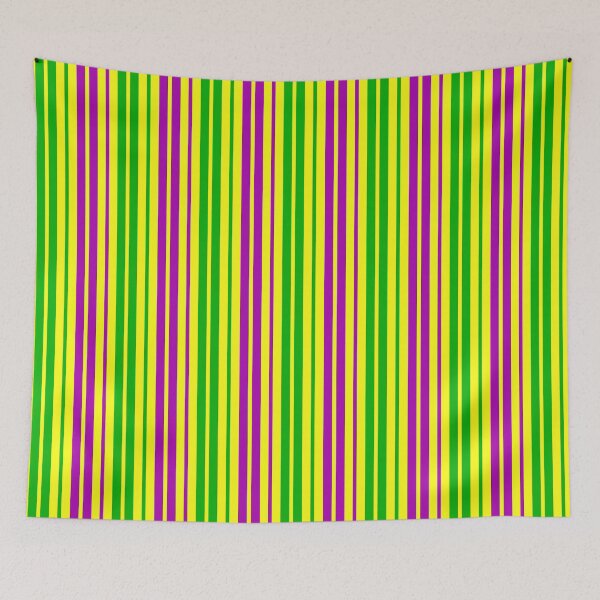 Item preview, Green Purple Stripes On Yellow Pattern Design  designed and sold by PatternTitan.