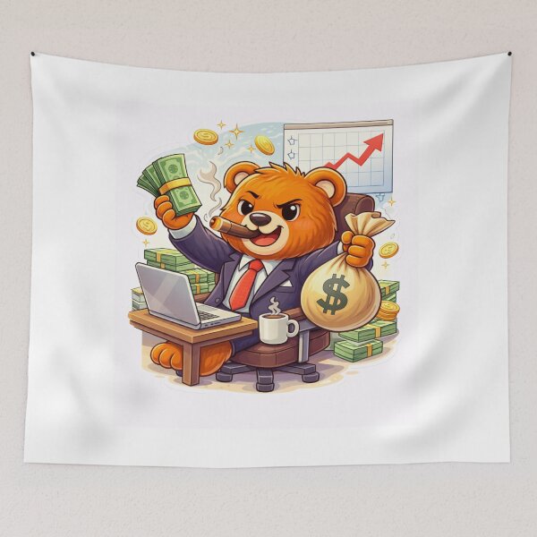 Item preview, Business Tycoon Bear - Rich Millionaire Investor & Stock Market Humor Tee designed and sold by RelateAndTee.
