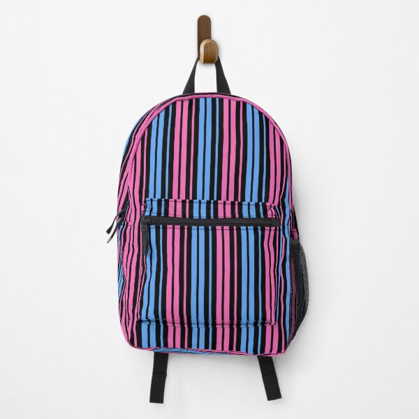 Item preview, Pink Blue Stripes On Black Pattern Design designed and sold by PatternTitan.