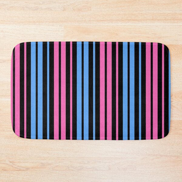Item preview, Pink Blue Stripes On Black Pattern Design  designed and sold by PatternTitan.