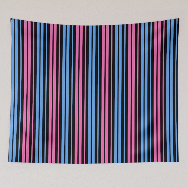 Item preview, Pink Blue Stripes On Black Pattern Design  designed and sold by PatternTitan.