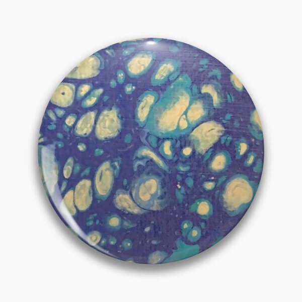 Item preview, Blue Gold Planets Fluid Art Abstract Cosmos designed and sold by GezBray.