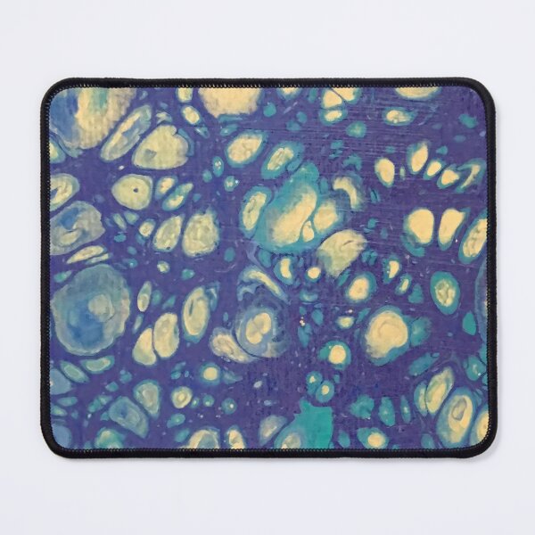 Item preview, Blue Gold Planets Fluid Art Abstract Cosmos designed and sold by GezBray.