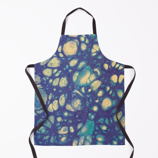 Item preview, Blue Gold Planets Fluid Art Abstract Cosmos designed and sold by GezBray.