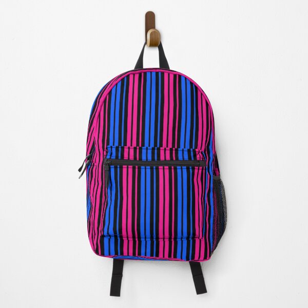 Item preview, Pink Blue Stripes On Black Pattern Design designed and sold by PatternTitan.