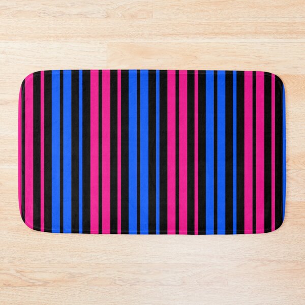 Item preview, Pink Blue Stripes On Black Pattern Design  designed and sold by PatternTitan.