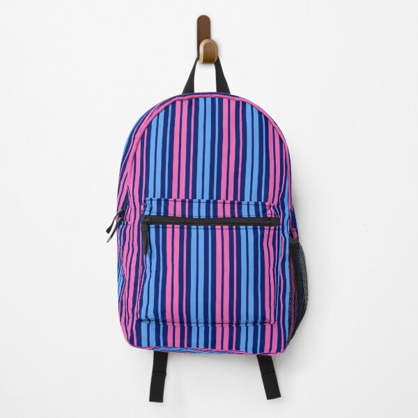 Item preview, Pink Blue Stripes On Blue Pattern Design designed and sold by PatternTitan.