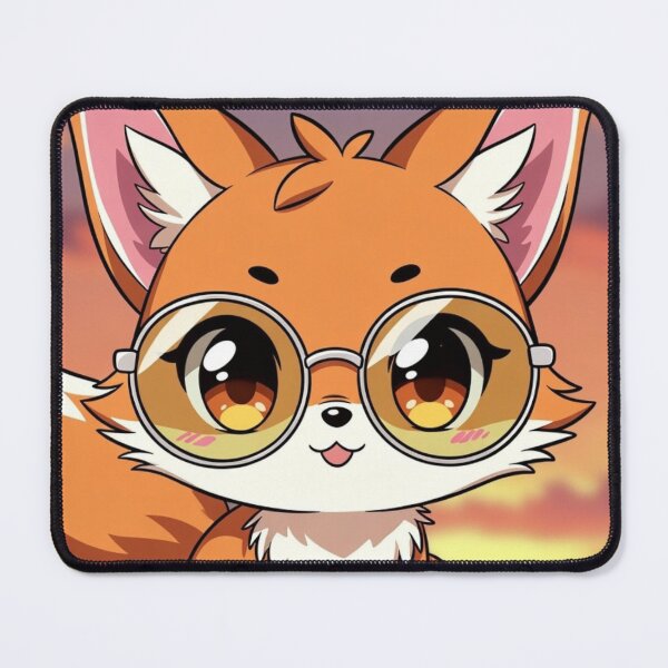 Item preview, Playful Anime Fox with Sunglasses Sunset Chibi Art designed and sold by NovaDigitalArt45.
