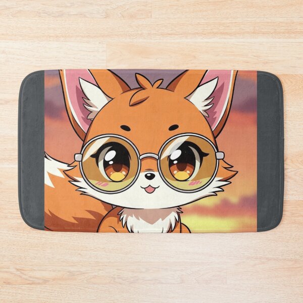 Item preview, Playful Anime Fox with Sunglasses Sunset Chibi Art designed and sold by NovaDigitalArt45.