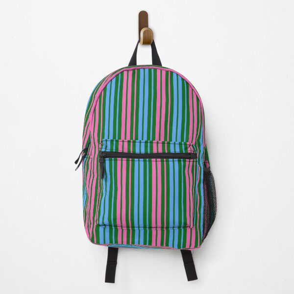 Item preview, Pink Blue Stripes On Green Pattern Design designed and sold by PatternTitan.