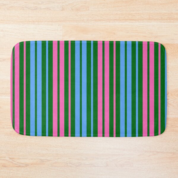 Item preview, Pink Blue Stripes On Green Pattern Design  designed and sold by PatternTitan.