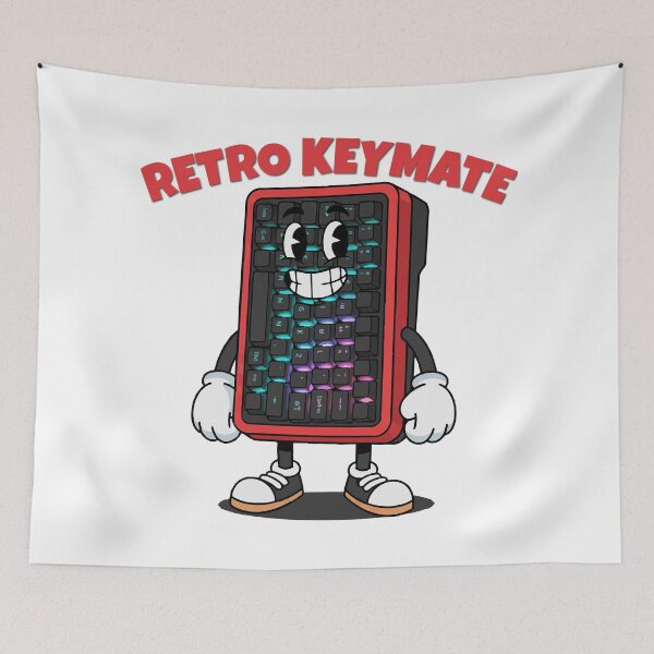 Item preview, Retro 60% Mechanical Keyboard Mascot - Vintage Cartoon Style designed and sold by KozbiDesign.
