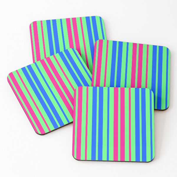 Item preview, Ponk Blue Stripes On Green Pattern Design  designed and sold by PatternTitan.