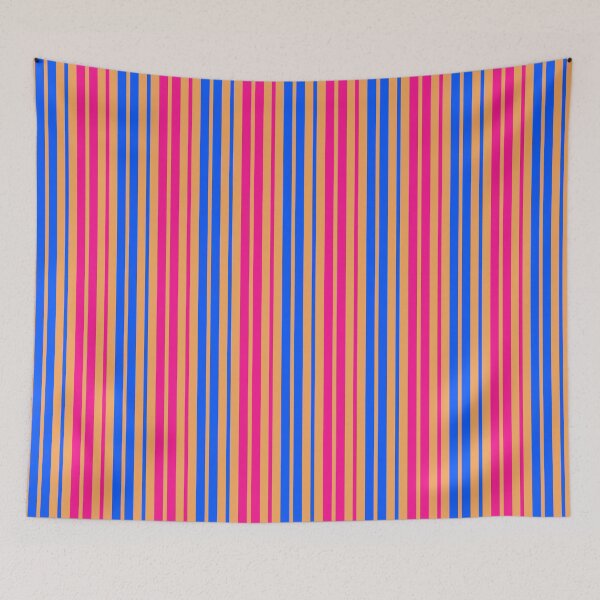 Item preview, Pink Blue Stripes On Orange Pattern Design  designed and sold by PatternTitan.