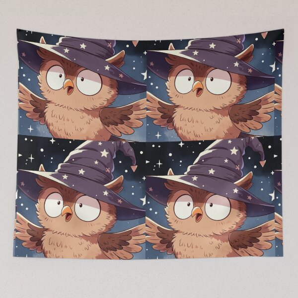 Item preview, Cute Chibi Owl Wizard with Surprised Face Hoodie Design designed and sold by NovaDigitalArt45.