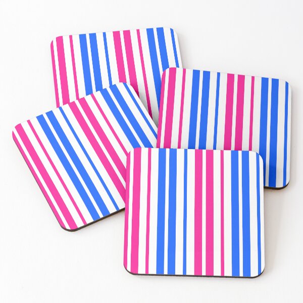 Item preview, Pink Blue Stripes On White Pattern Design  designed and sold by PatternTitan.