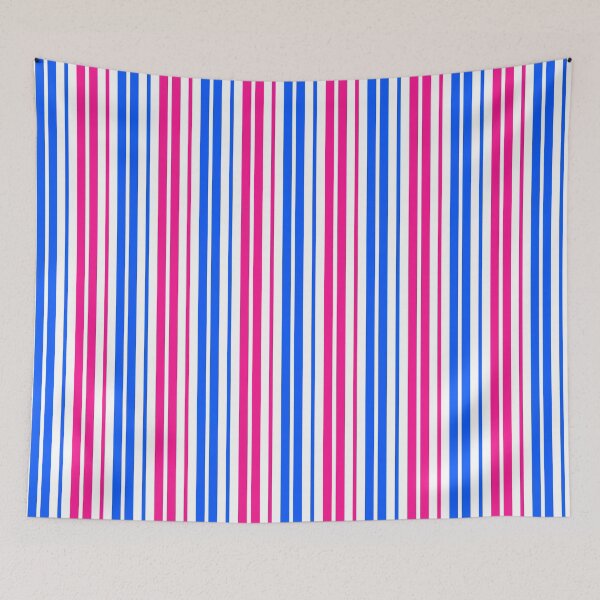 Item preview, Pink Blue Stripes On White Pattern Design  designed and sold by PatternTitan.