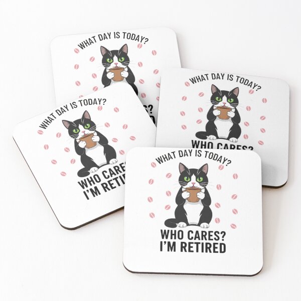Item preview, Funny Retirement Cat Art - Tuxedo Cat Coffee Illustration - Retired Life Gift designed and sold by MS Pod Studio.