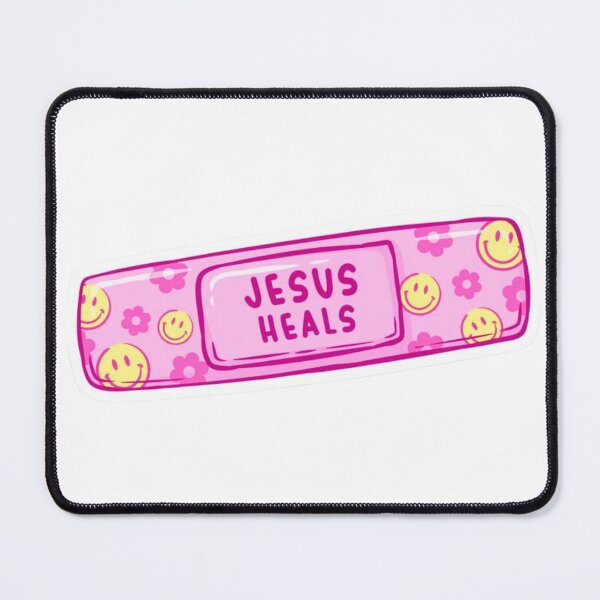 Item preview, Jesus heals bandage pink designed and sold by ssamoey.