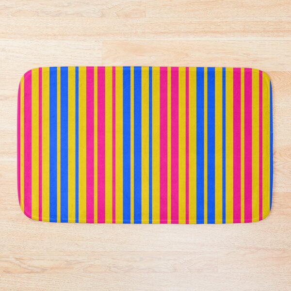 Item preview, Pink Blue Stripes On Yellow Pattern Design  designed and sold by PatternTitan.
