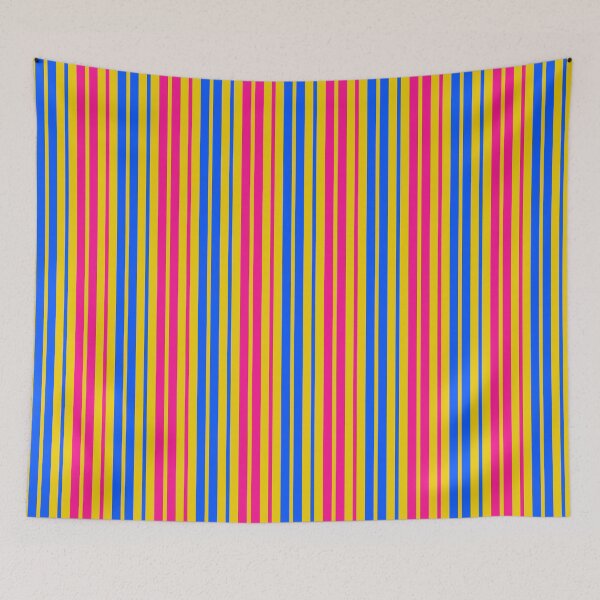 Item preview, Pink Blue Stripes On Yellow Pattern Design  designed and sold by PatternTitan.