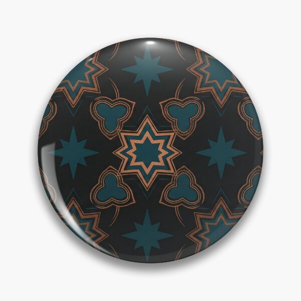 Item preview, Ethnic Tribal Handcraft Geometric Star - Luxe Indian Teal & Copper Seamless Pattern designed and sold by IndoPatterns.