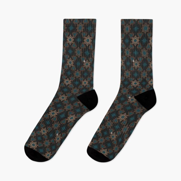 Item preview, Ethnic Tribal Handcraft Geometric Star - Luxe Indian Teal & Copper Seamless Pattern designed and sold by IndoPatterns.