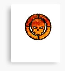 Flaming skull Canvas Print