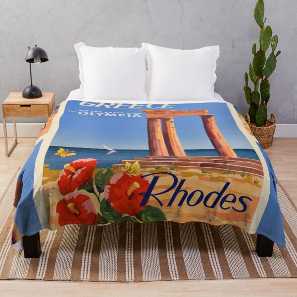 Item preview, Greece Rhodes Ancient Greek Ruins Coastal Landscape Travel Poster : Vintage designed and sold by artofuniverse.