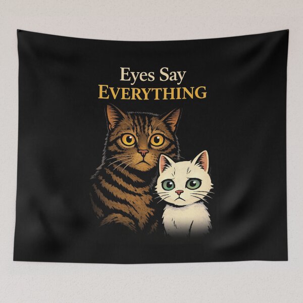 Item preview, Eyes That Speak – Comic Style Cat Pair With Expressive Look designed and sold by NaturEdeN.