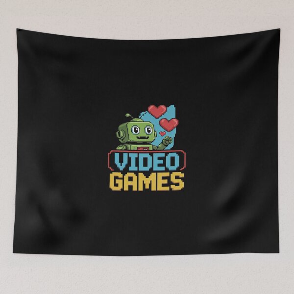 Item preview, I Love Video Game Gamer Hearts And Alien 8 bit Pixel  designed and sold by SyntaxClaw.