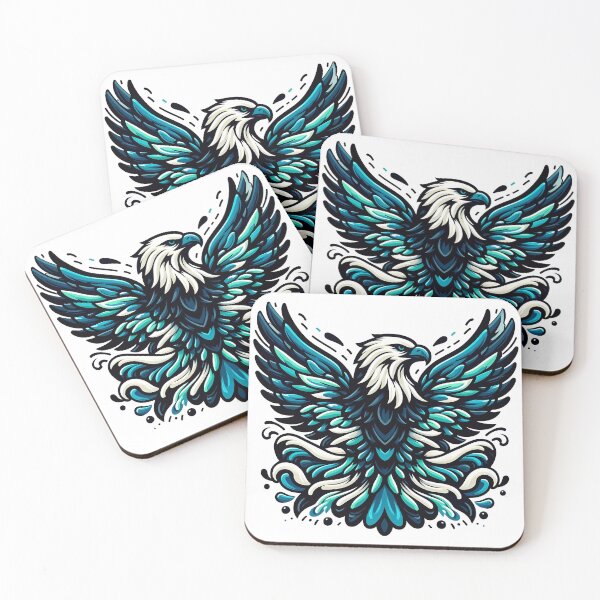 Item preview, Blue Eagle Water Flow Freedom Wings Art designed and sold by DrawDrip.