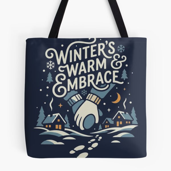 Item preview, Winter's Warm Embrace - Cozy Snowy Landscape & Mittens Illustration designed and sold by HappySproutArt.