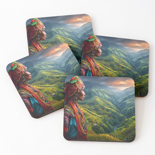 Item preview, Majestic Landscape with Woman in Traditional Attire designed and sold by Artessie.