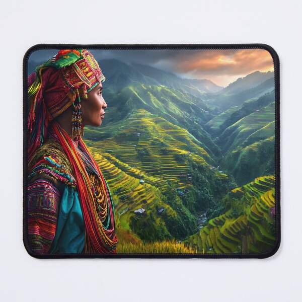 Item preview, Majestic Landscape with Woman in Traditional Attire designed and sold by Artessie.
