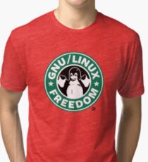 starbucks linux penguin Tri-blend T-Shirt