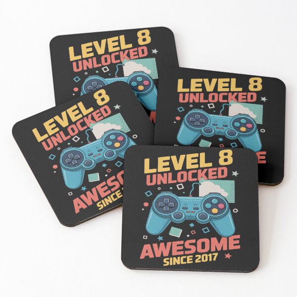 Item preview, Kids Level 8 Unlocked 8th Birthday 8 Year Old Boy Gaming  designed and sold by FadeOfThrone.