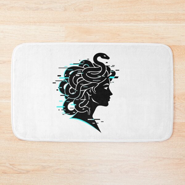 Item preview, Minimalist Medusa Glitch Line Art Neon Cyan designed and sold by HoruxDesign.