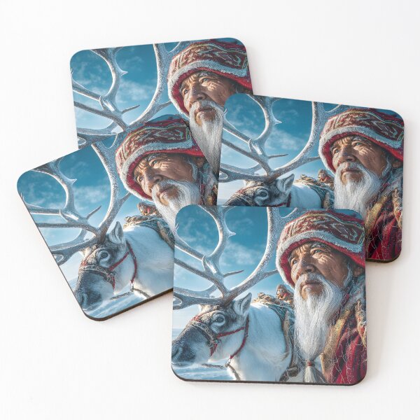 Item preview, Elderly Man in Traditional Attire with Reindeer designed and sold by Artessie.