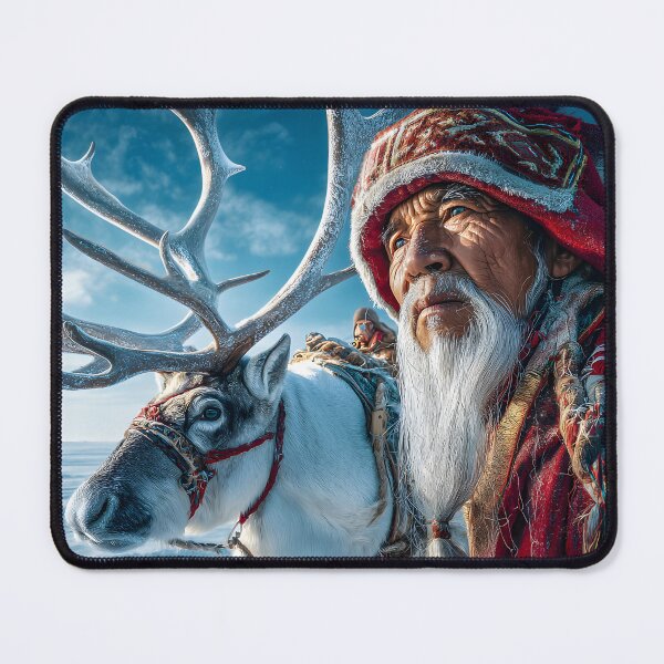 Item preview, Elderly Man in Traditional Attire with Reindeer designed and sold by Artessie.