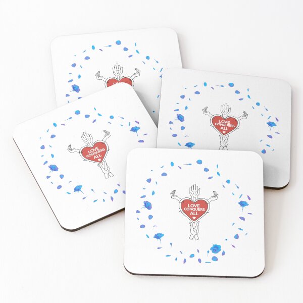 Item preview, Love Conquers All romantic slogan designed and sold by SloganSauce.