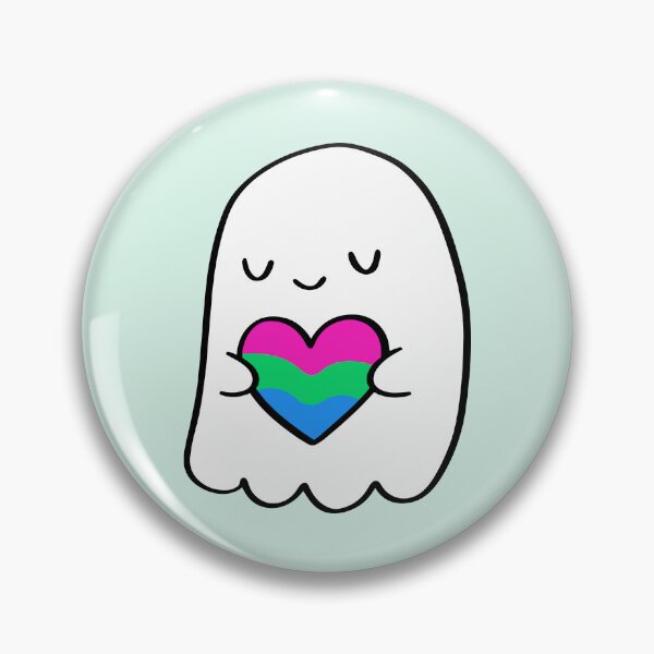 Item preview, Polysexual Love Ghost – Valentine Pride Illustration designed and sold by Cannaxes Studio.