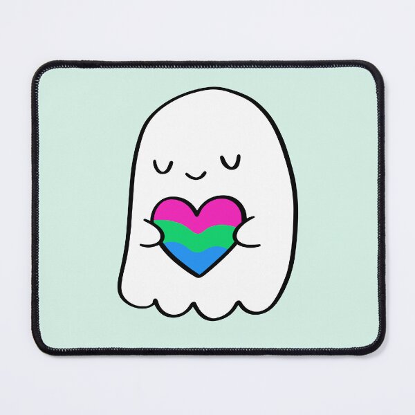 Item preview, Polysexual Love Ghost – Valentine Pride Illustration designed and sold by Cannaxes Studio.