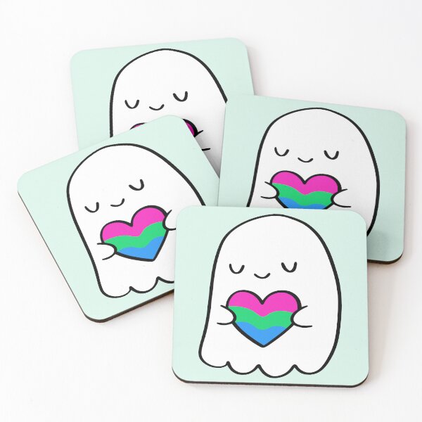 Item preview, Polysexual Love Ghost – Valentine Pride Illustration designed and sold by Cannaxes Studio.
