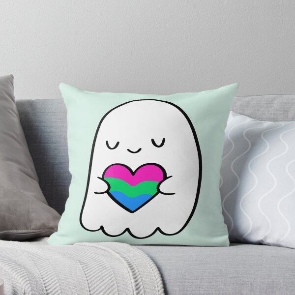 Item preview, Polysexual Love Ghost – Valentine Pride Illustration designed and sold by Cannaxes Studio.